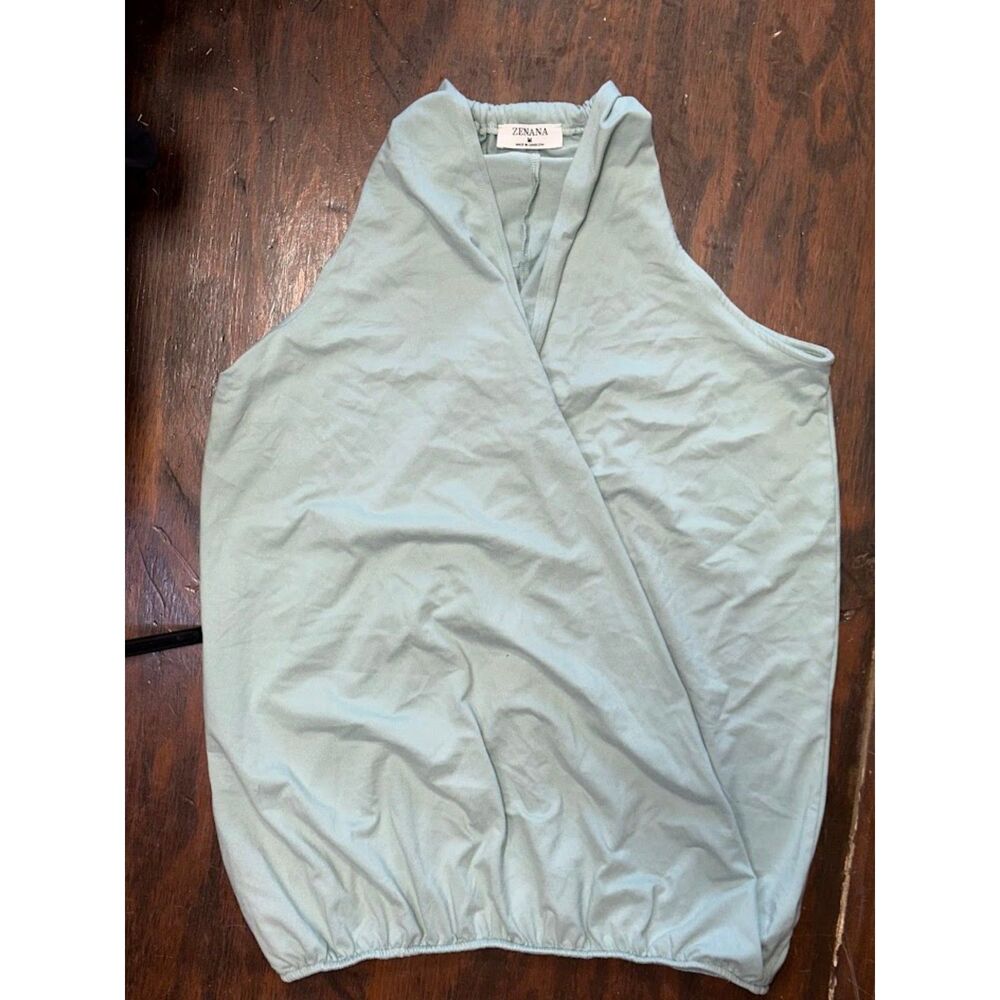 NWOT Blue Zenana Wrap Top Size Medium